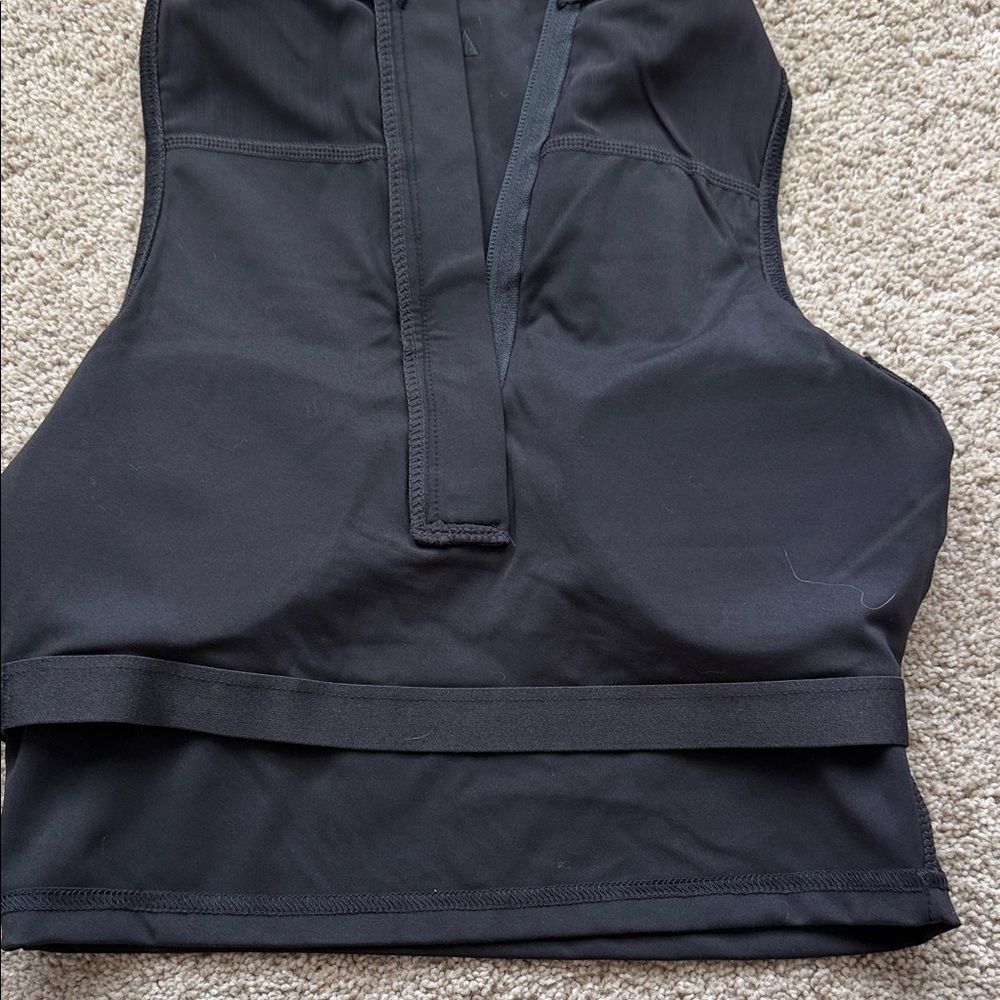Balance Athletica Black Zip-Front High-Neck Crop Top - Picture 5 of 5